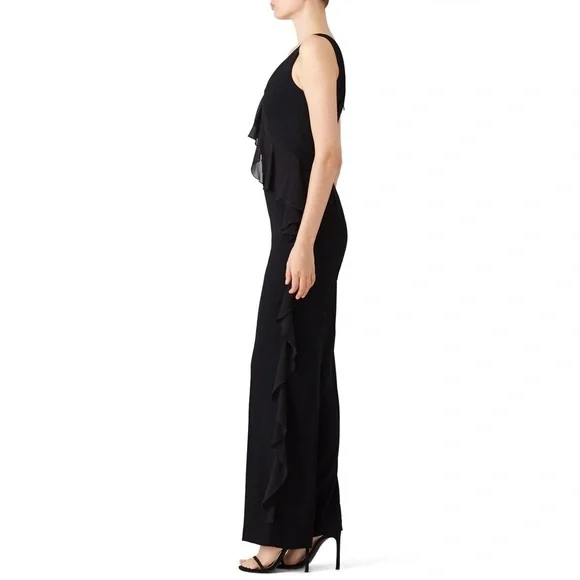 TRINA TURK • Black Ruffle Jumpsuit
